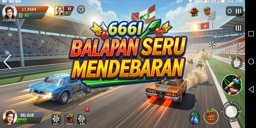 Tampilan seru gameplay 666I saat balapan.