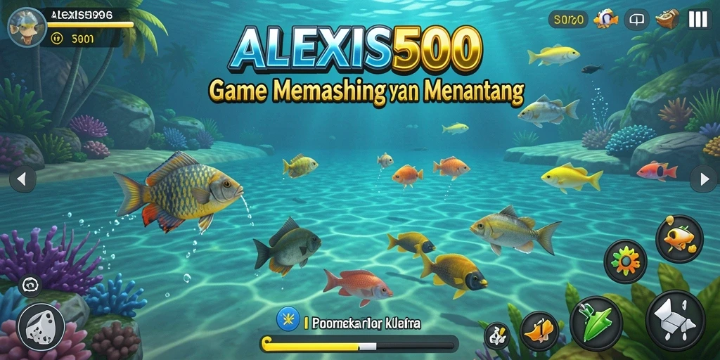 Gameplay ALEXIS500 menampilkan pengalaman memancing yang seru dan mendebarkan.