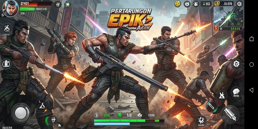 Screenshot DY01 menampilkan aksi pertarungan yang intens dan grafis yang luar biasa.