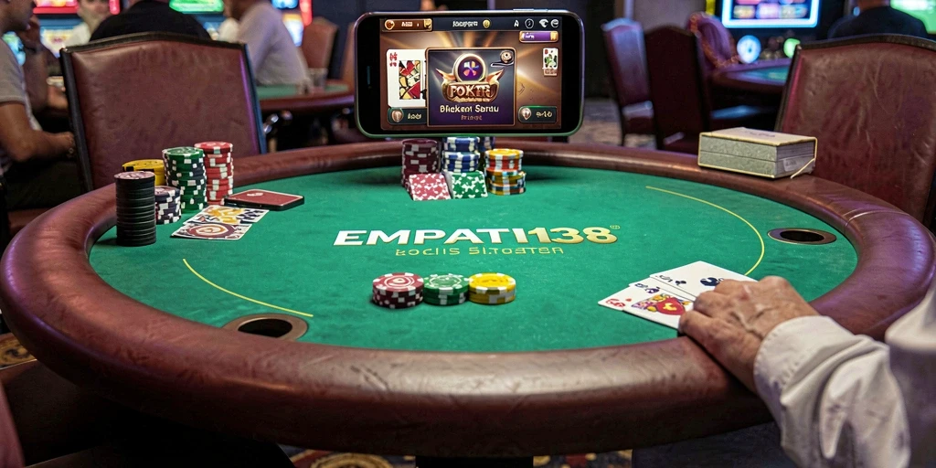Tampilan gameplay Poker yang mendebarkan dan interaktif.
