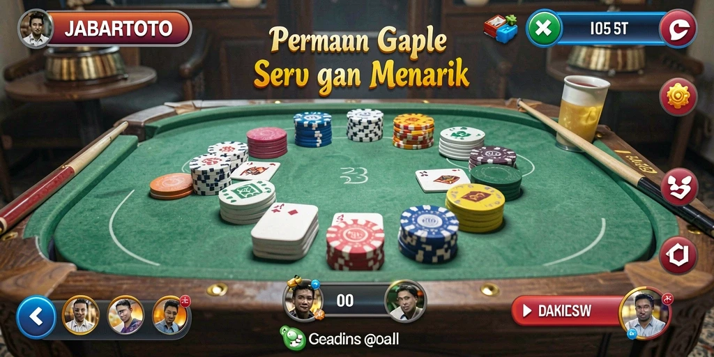 Tampilan screenshot JABARTOTO menampilkan gameplay Gaple yang seru.
