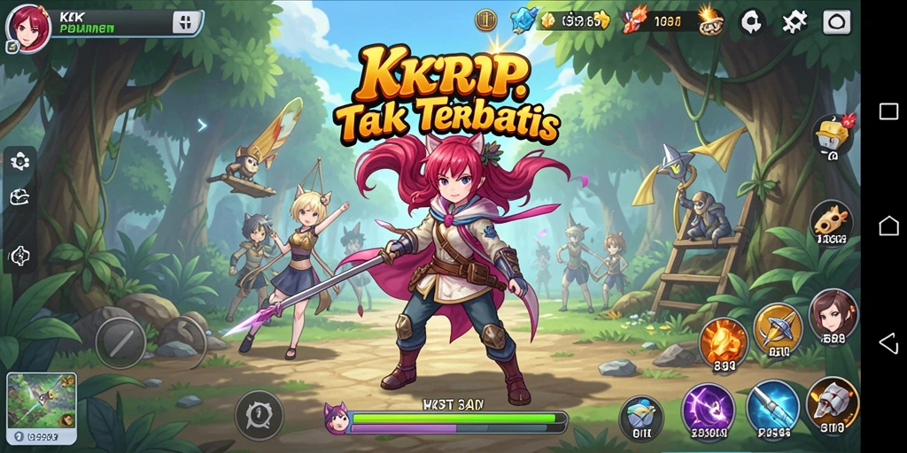 Tampilan seru gameplay Anime dalam KKRP yang menarik.