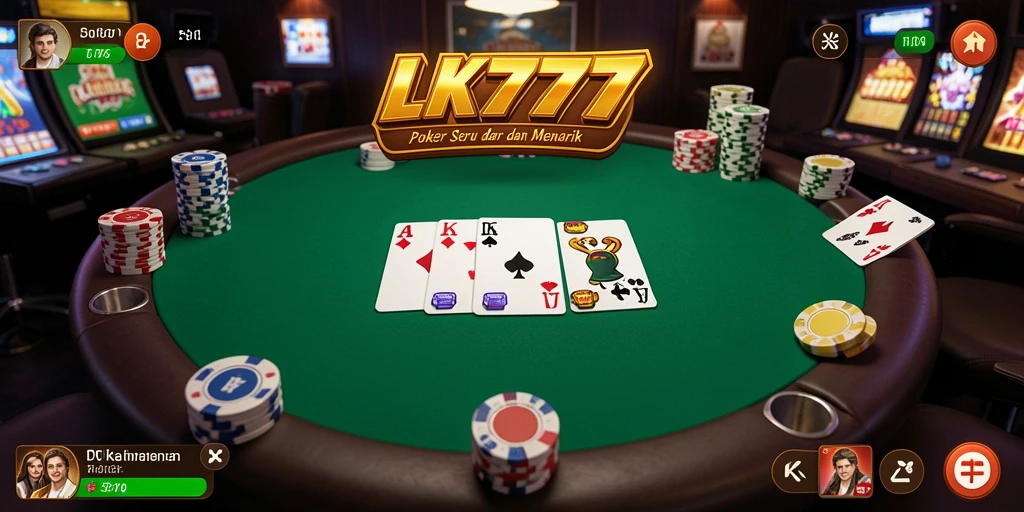 Screenshot gameplay LK777 menampilkan serunya permainan Poker online.