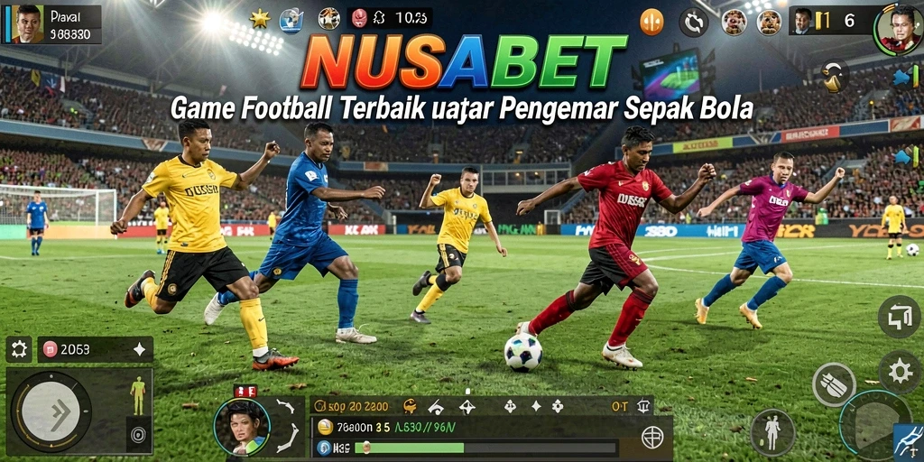 Tampilan gameplay NUSABET yang menegangkan dengan aksi sepak bola nyata.