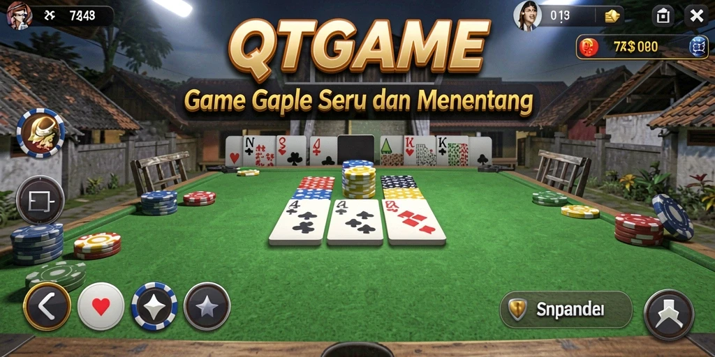 Tangkapan layar QTGAME menampilkan gameplay Gaple yang seru dan interaktif.