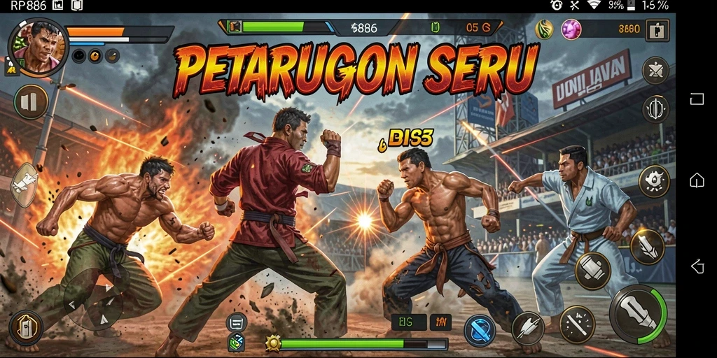 Tampilan gameplay seru dari RP886 dengan aksi pertarungan yang intens.