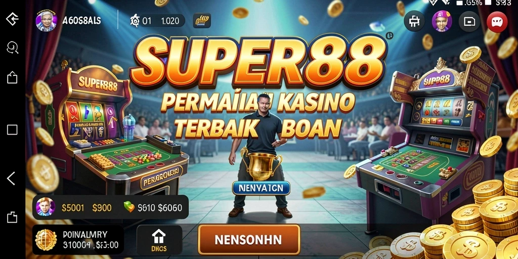 Tampilan permainan Kasino yang menawan dan interaktif di SUPER88.
