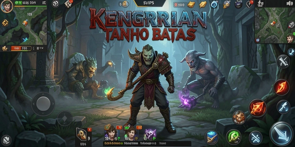 Screenshot gameplay yang menunjukkan suasana menyeramkan dan karakter menakutkan di SVIP5.